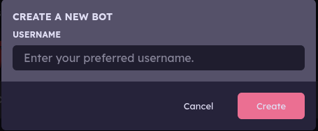 Bot Username Prompt
